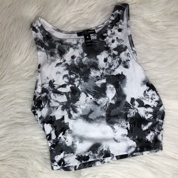 Aqua Tops - Aqua Bloomingdales Floral Crop Top
